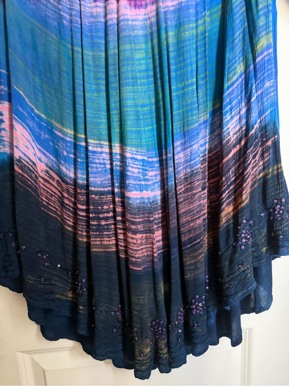 Greater good rayon brushedMulticolor Tie-Dye Embellished Tunic sky tunic free sz - Picture 3 of 9